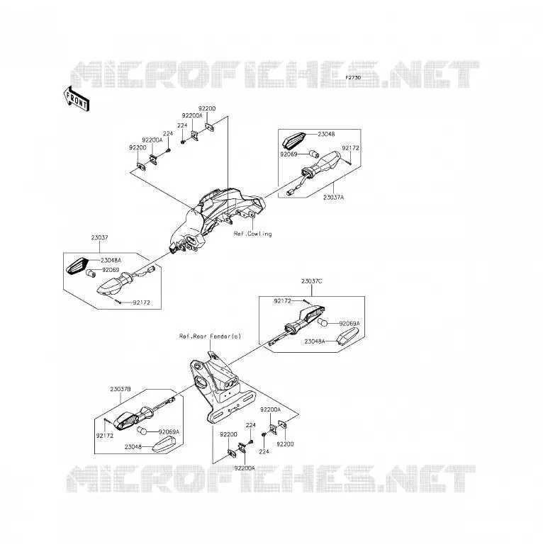 CLIGNOTANTS Kawasaki MOTOS 250 2015 Z250SL ABS  BR250FFS