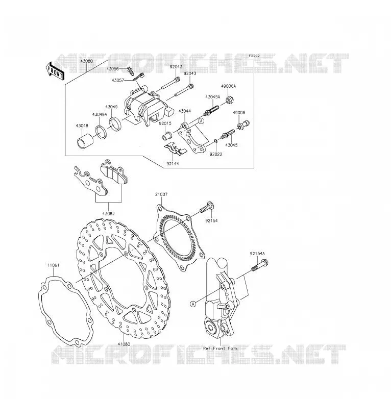 FREIN AVANT Kawasaki MOTOS 250 2015 Z250SL ABS  BR250FFS
