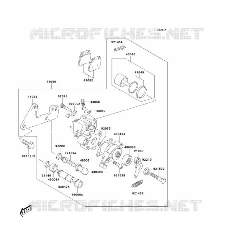 FREIN ARRIERE Kawasaki QUAD 400 2005 KFX400  KSF400-A3