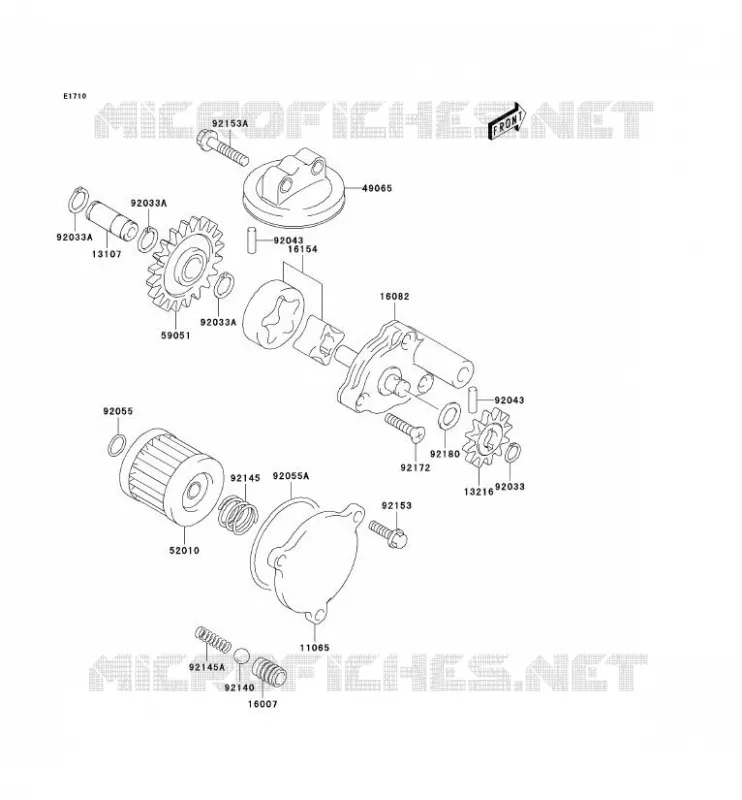 POMPE A HUILE/FILTRE &Agrave; HUILE Kawasaki QUAD 400 2005 KFX400  KSF400-A3