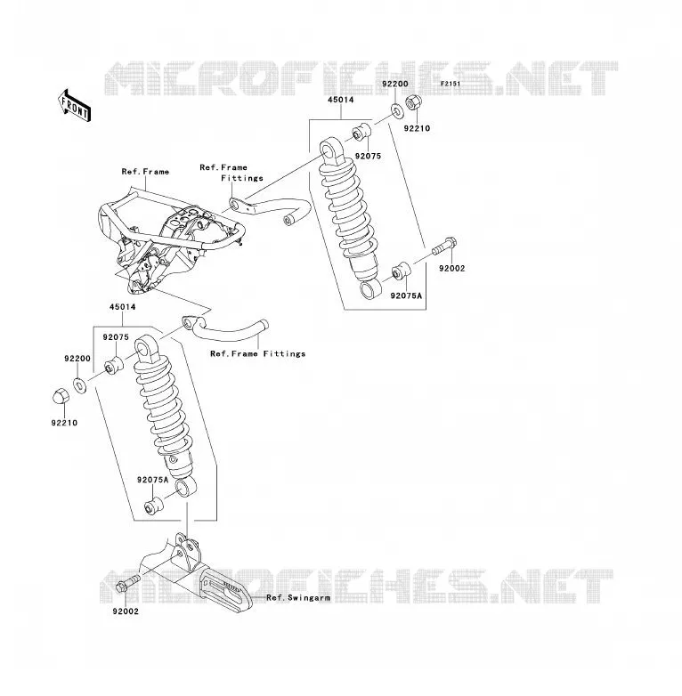 SUSPENSION/AMORTISSEUR Kawasaki MOTOS 800 2013 W800  EJ800ADFA