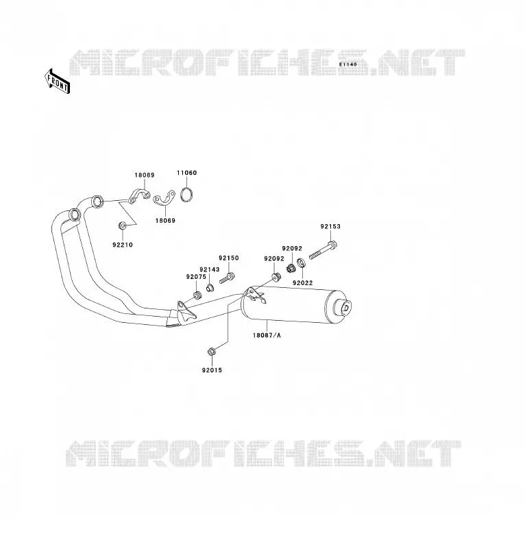 &Eacute;CHAPPEMENT Kawasaki MOTOS 500 2004 ER-5  ER500-C4P