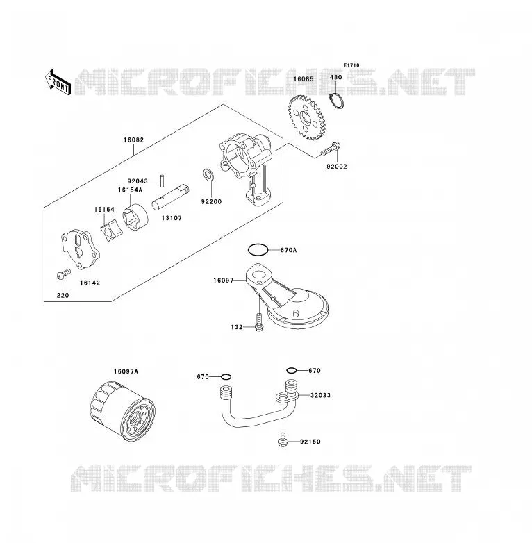 POMPE A HUILE Kawasaki MOTOS 500 2004 ER-5  ER500-C4P