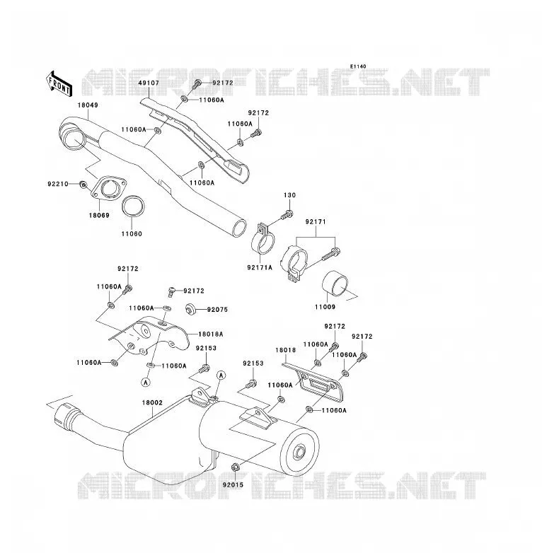 &Eacute;CHAPPEMENT Kawasaki MOTOS 650 2002 KLR650  KL650-A16
