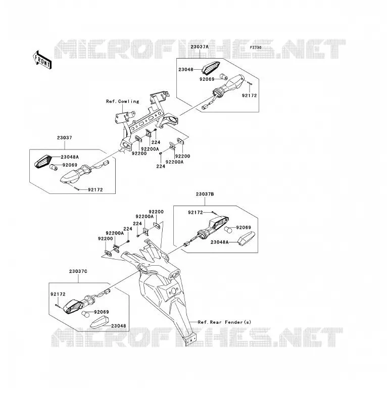 CLIGNOTANTS Kawasaki MOTOS 650 2012 VERSYS 650 ABS  KLE650DCFW