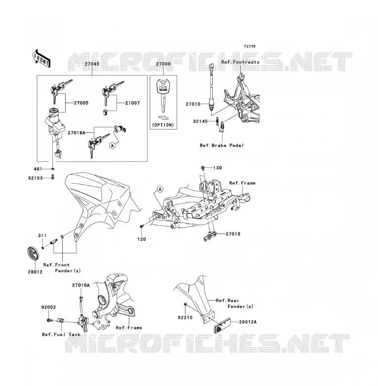CONTACTEUR Kawasaki MOTOS 650 2012 VERSYS 650 ABS  KLE650DCFW