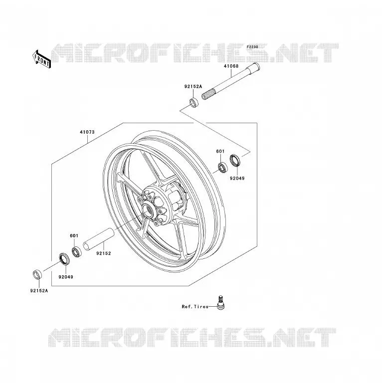 MOYEU AVANT Kawasaki MOTOS 650 2012 VERSYS 650 ABS  KLE650DCFW