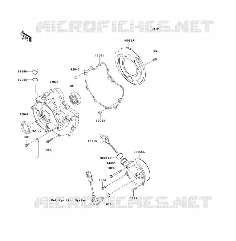 COUVERCLES MOTEUR Kawasaki QUAD 360 2009 KVF360  KVF360B9F