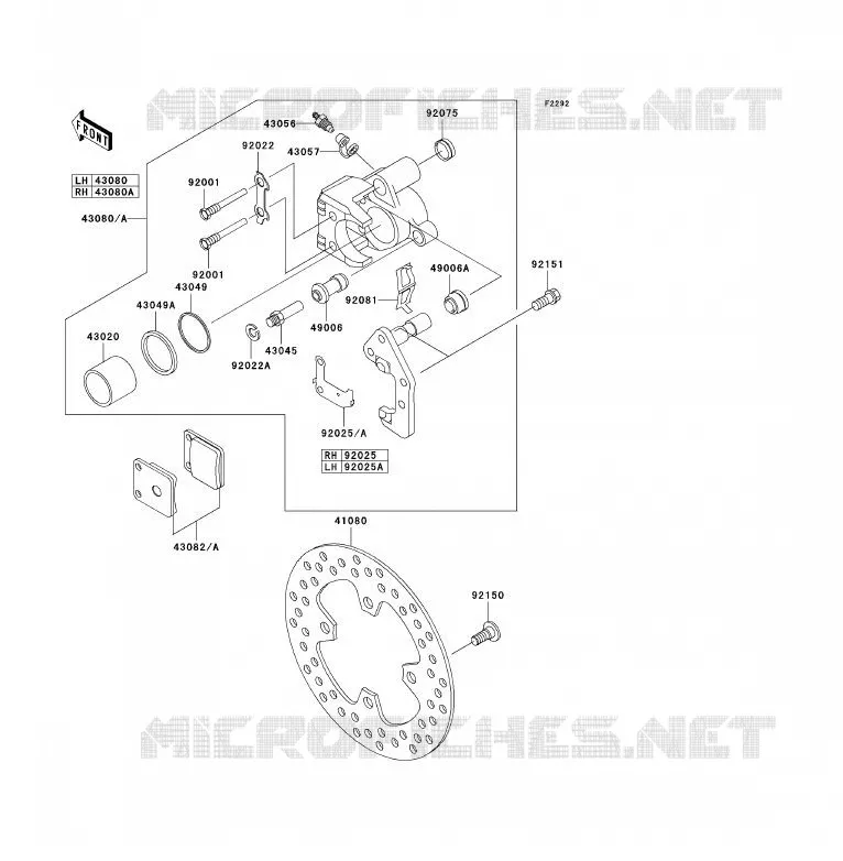 FREIN AVANT Kawasaki QUAD 360 2009 KVF360  KVF360B9F