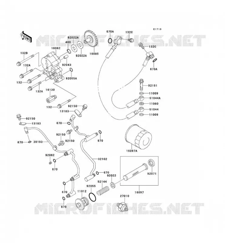 POMPE A HUILE/FILTRE &Agrave; HUILE Kawasaki MOTOS 1500 1998 VN1500 CLASSIC  VN1500-E1