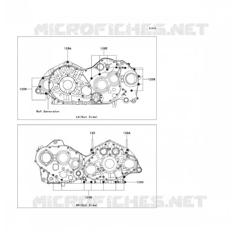 BOULON CARTER MOTEUR Kawasaki MOTOS 2000 2009 VN2000 CLASSIC  VN2000H9F