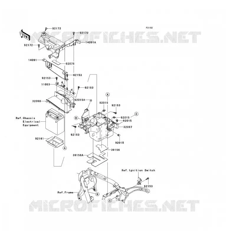 SUPPORT BATTERIE Kawasaki MOTOS 2000 2009 VN2000 CLASSIC  VN2000H9F