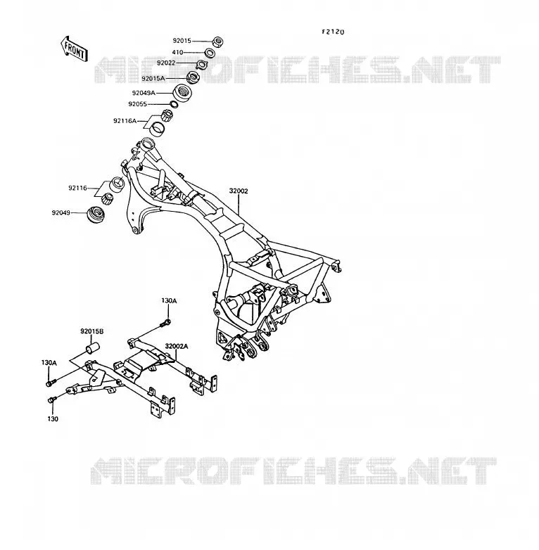 CH&Acirc;SSIS Kawasaki MOTOS 1000 1993 1000GTR  ZG1000-A8