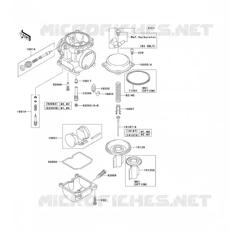 PI&Egrave;CES DE CARBURATEUR Kawasaki MOTOS 1200 2001 ZRX1200  ZR1200-C1P