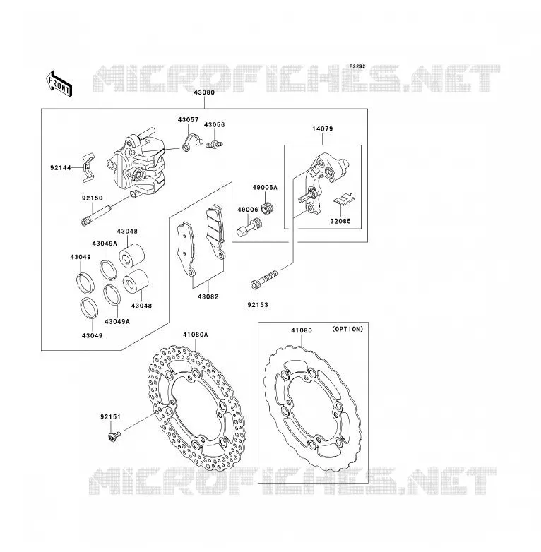 FREIN AVANT Kawasaki TOUT-TERRAIN 450 2009 KX450F  KX450E9FA