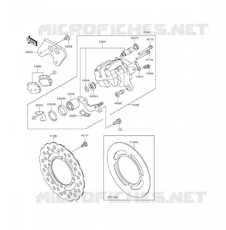 FREIN ARRIERE Kawasaki TOUT-TERRAIN 85 2016 KX85 - KX85 II  KX85DGF