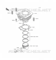 CYLINDRE/PISTON pour Kawasaki KEF300 2000
