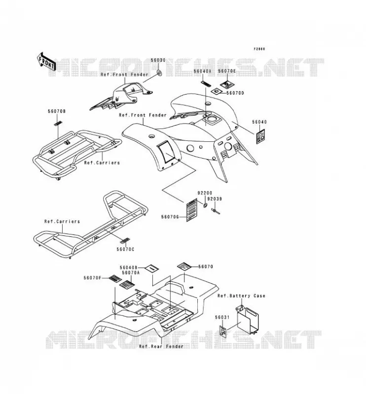 LABEL Kawasaki QUAD 300 2000 KEF300  KEF300-A6