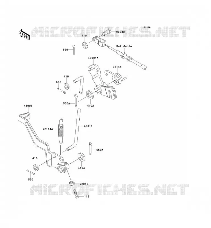 PEDALE DE FREIN Kawasaki QUAD 220 1999 KLF220  KLF220-A12