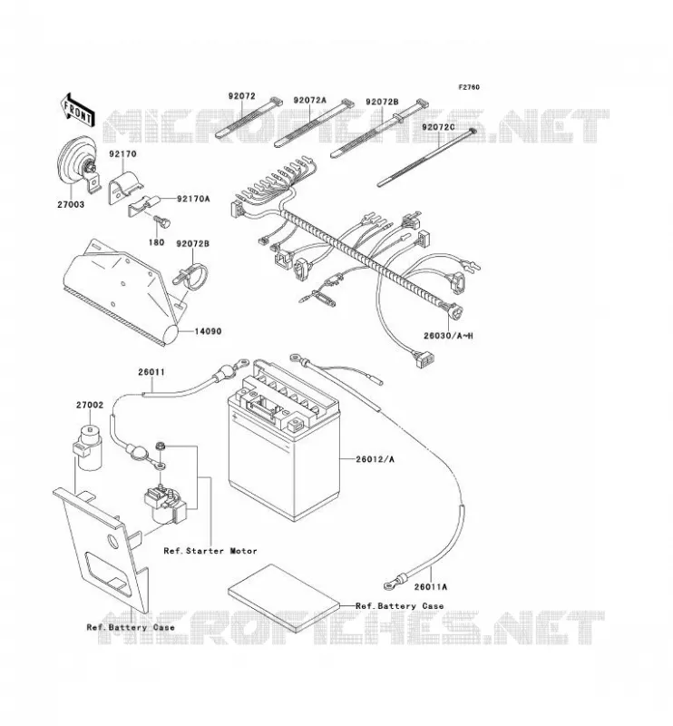CHASSIS EQUIPMENT ELECTRIQUE Kawasaki QUAD 220 2000 KLF220  KLF220-A13