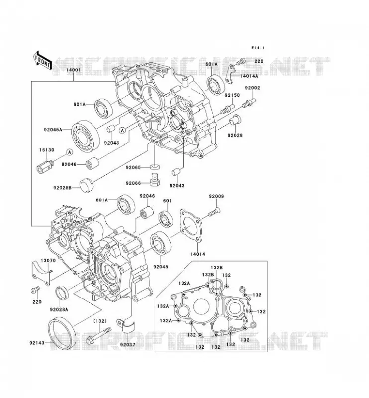 CARTER MOTEUR(S) Kawasaki QUAD 220 2000 KLF220  KLF220-A13
