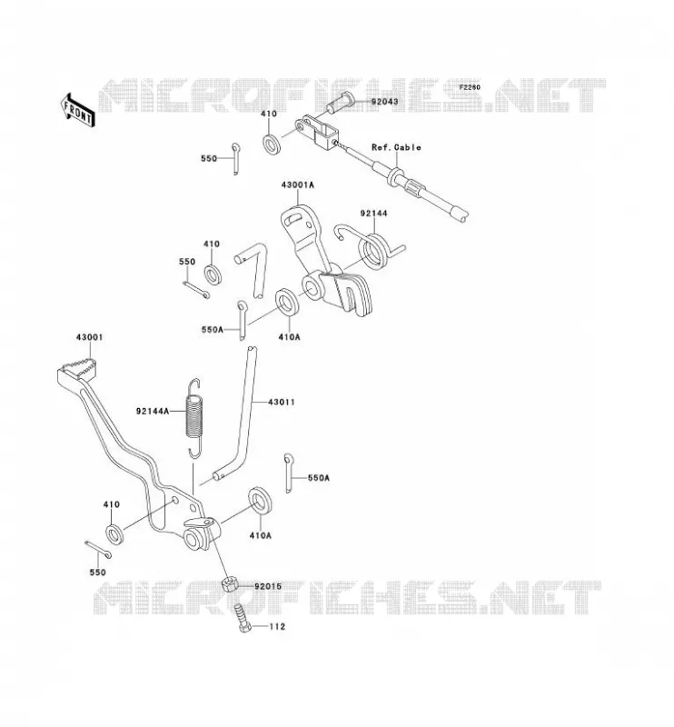 PEDALE DE FREIN Kawasaki QUAD 220 2000 KLF220  KLF220-A13