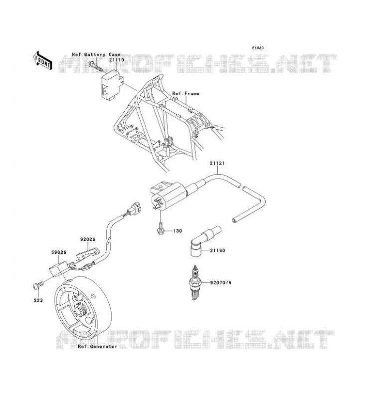 SYSTEME D&acute;ALLUMAGE Kawasaki QUAD 220 2000 KLF220  KLF220-A13
