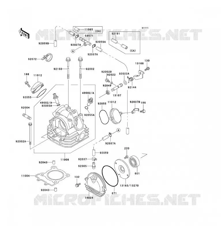 CULASSE Kawasaki QUAD 220 2002 KLF220  KLF220-A15