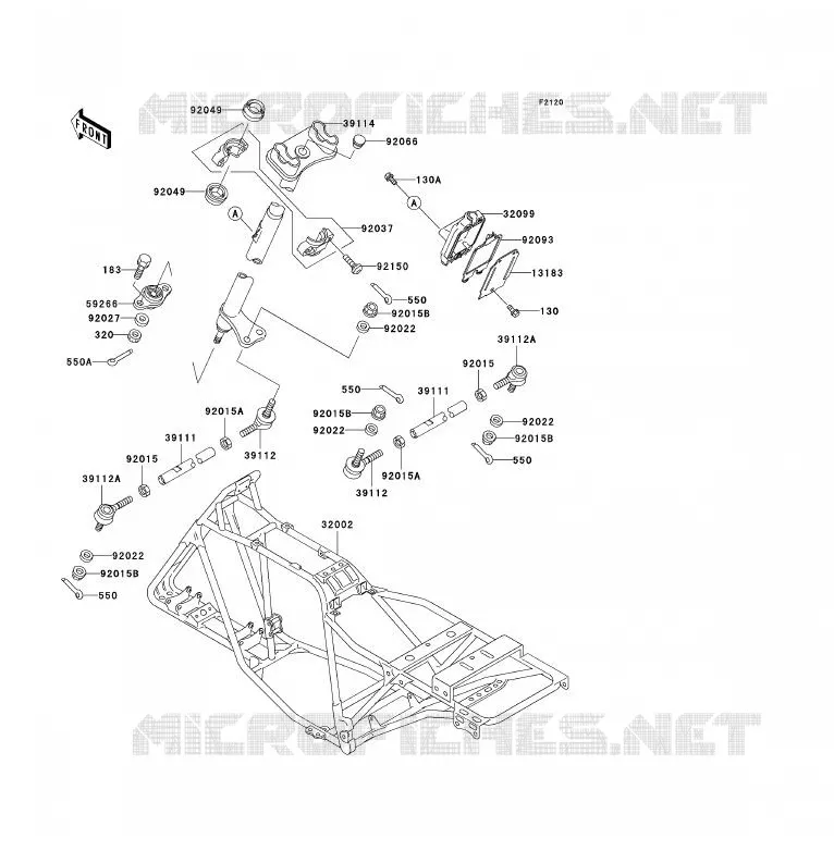 CH&Acirc;SSIS Kawasaki QUAD 220 2002 KLF220  KLF220-A15