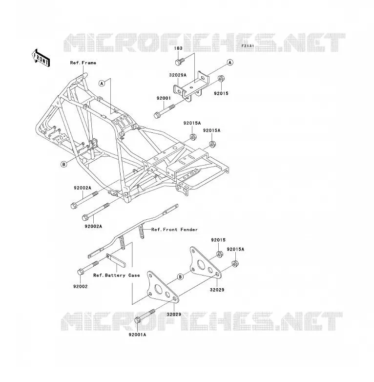 PIECE DE CADRE (COUVERTURE) Kawasaki QUAD 220 2002 KLF220  KLF220-A15