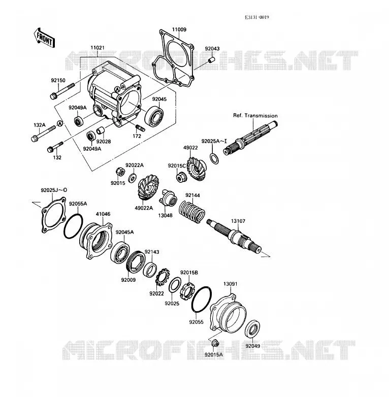 PIGNON CONIQUE AVANT Kawasaki QUAD 220 1989 KLF220  KLF220-A2