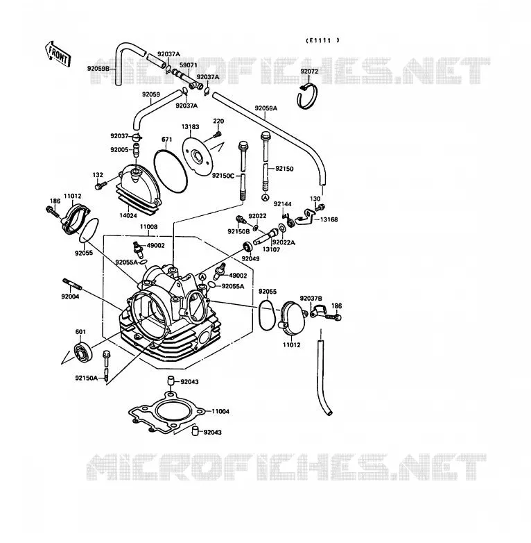 CULASSE Kawasaki QUAD 220 1990 KLF220  KLF220-A3A