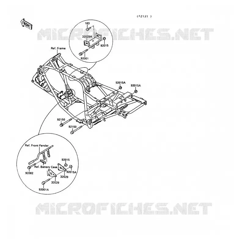 PIECE DE CADRE Kawasaki QUAD 220 1990 KLF220  KLF220-A3A