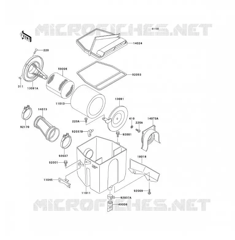 FILTRE A AIR Kawasaki QUAD 220 1993 KLF220  KLF220-A6