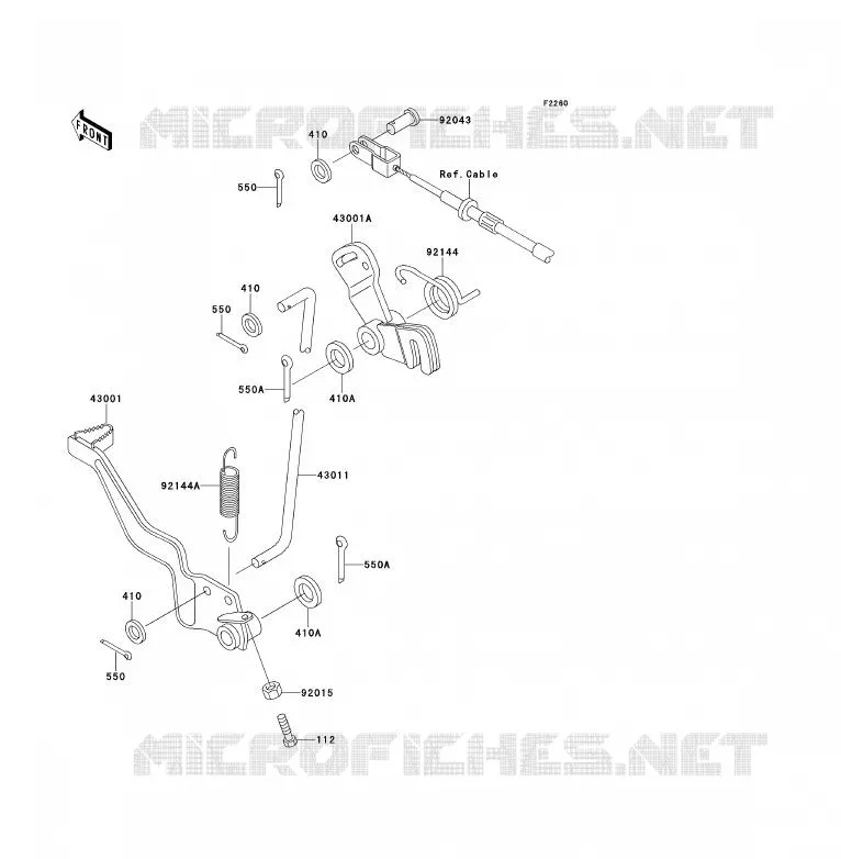 PEDALE DE FREIN Kawasaki QUAD 220 1994 KLF220  KLF220-A7