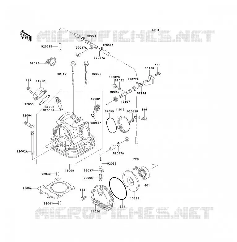 CULASSE Kawasaki QUAD 220 1994 KLF220  KLF220-A7