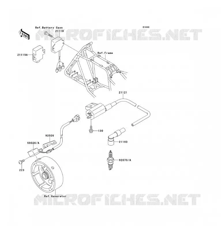 SYSTEME D&acute;ALLUMAGE Kawasaki QUAD 220 1994 KLF220  KLF220-A7