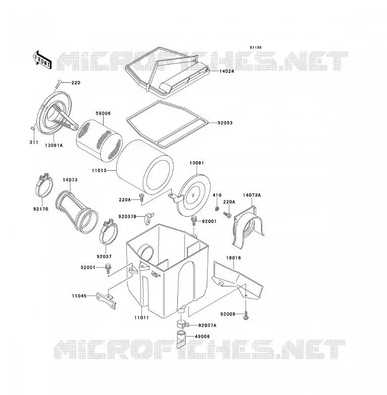 FILTRE A AIR Kawasaki QUAD 220 1995 KLF220  KLF220-A8