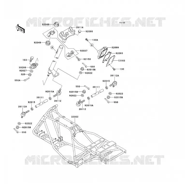 CH&Acirc;SSIS Kawasaki QUAD 220 1996 KLF220  KLF220-A9