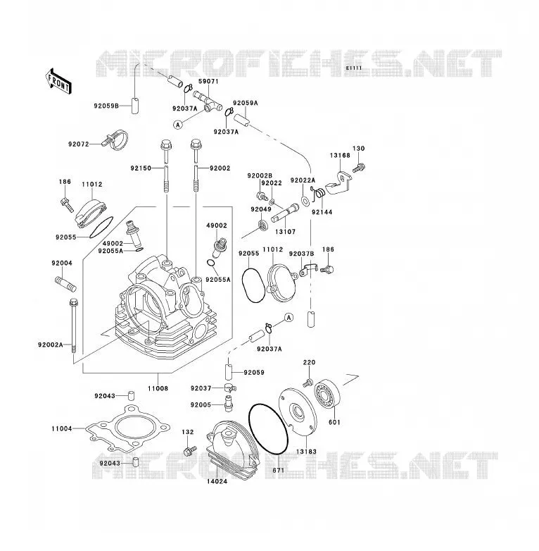 CULASSE Kawasaki QUAD 220 1996 KLF220  KLF220-A9