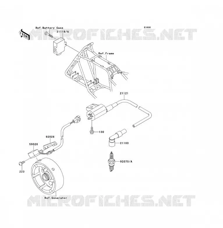 SYSTEME D&acute;ALLUMAGE Kawasaki QUAD 220 1996 KLF220  KLF220-A9