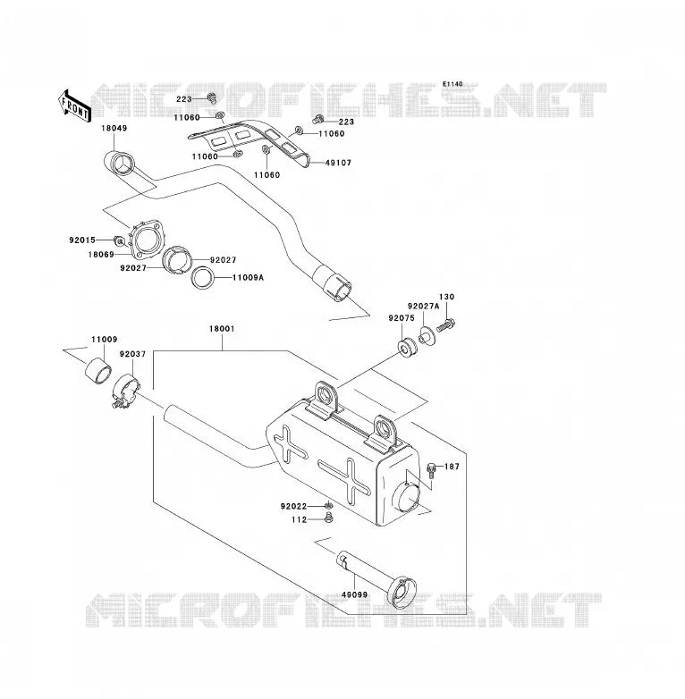 &Eacute;CHAPPEMENT Kawasaki QUAD 250 2003 KLF250  KLF250-A1