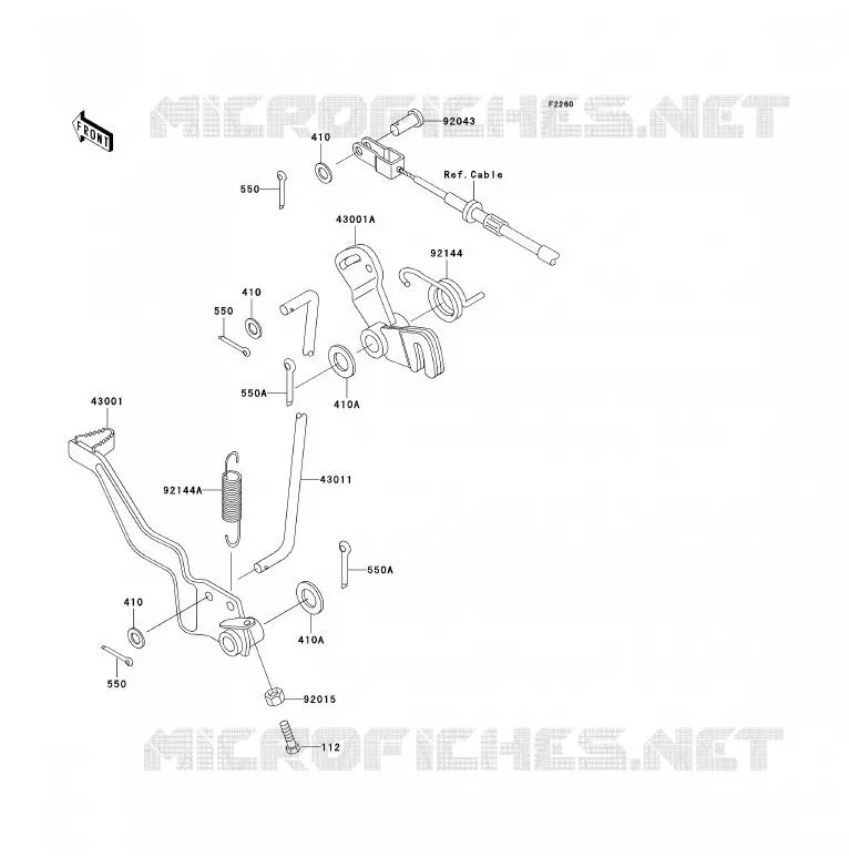PEDALE DE FREIN Kawasaki QUAD 250 2003 KLF250  KLF250-A1