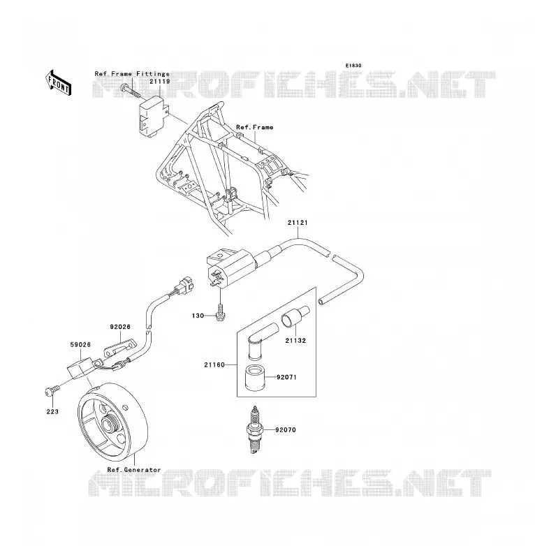 SYSTEME D&acute;ALLUMAGE Kawasaki QUAD 250 2003 KLF250  KLF250-A1