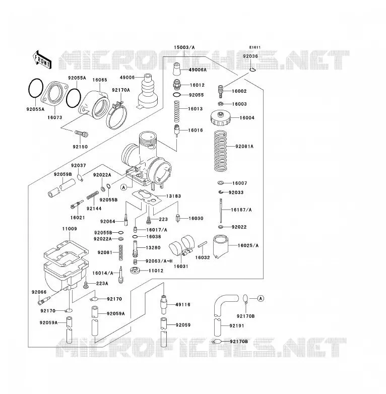 CARBURATEUR Kawasaki QUAD 250 2004 KLF250  KLF250-A2