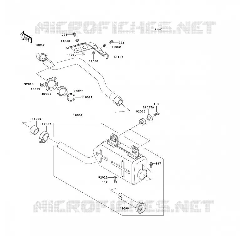 &Eacute;CHAPPEMENT Kawasaki QUAD 250 2005 KLF250  KLF250-A3