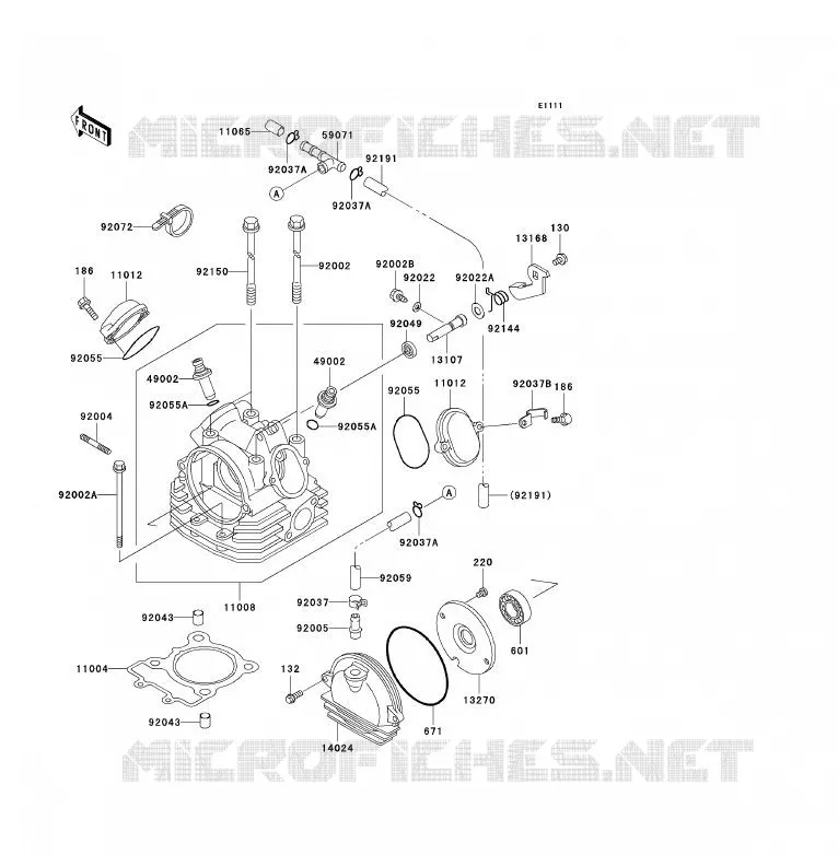 CULASSE Kawasaki QUAD 250 2006 KLF250  KLF250A6F