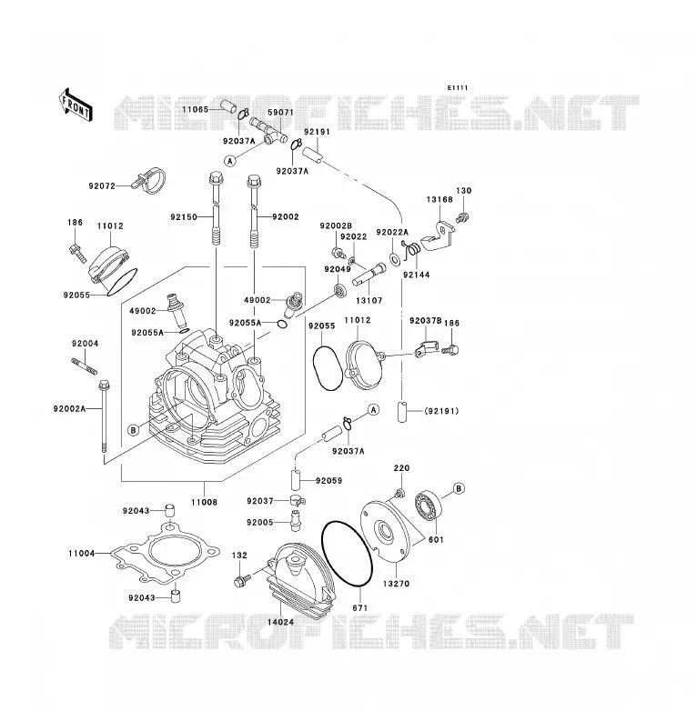 CULASSE Kawasaki QUAD 250 2006 KLF250  KLF250A6F
