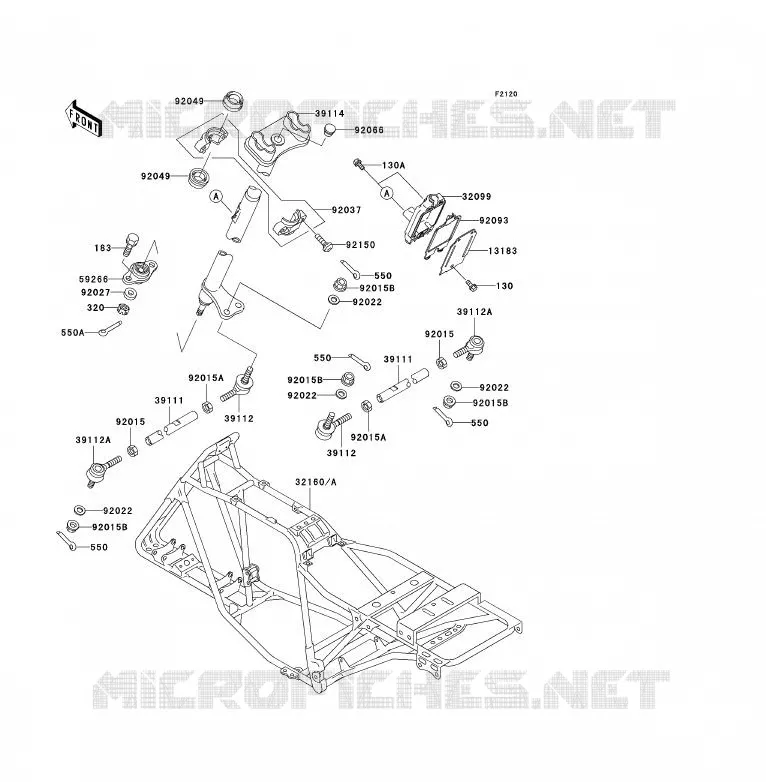CH&Acirc;SSIS Kawasaki QUAD 250 2007 KLF250  KLF250A7F