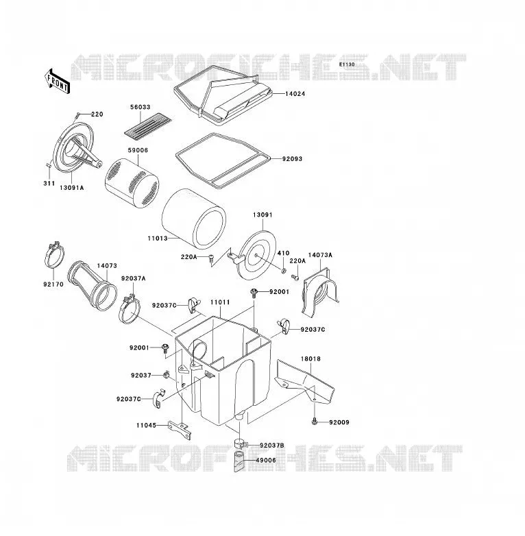 FILTRE A AIR Kawasaki QUAD 250 2007 KLF250  KLF250A7F